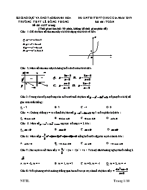 Đề ôn thi THPT Quốc gia môn Toán năm 2019 - Trường THPT Lê Hồng Phong (Có đáp án)
